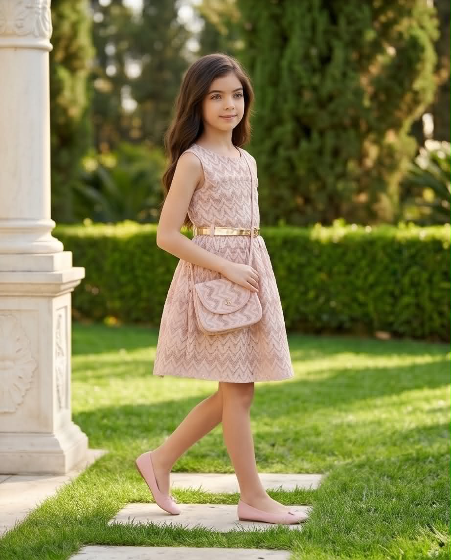 Gold Elegant dress | Επίσημο φόρεμα κορίτσι με χρυσές λεπτομέρειες