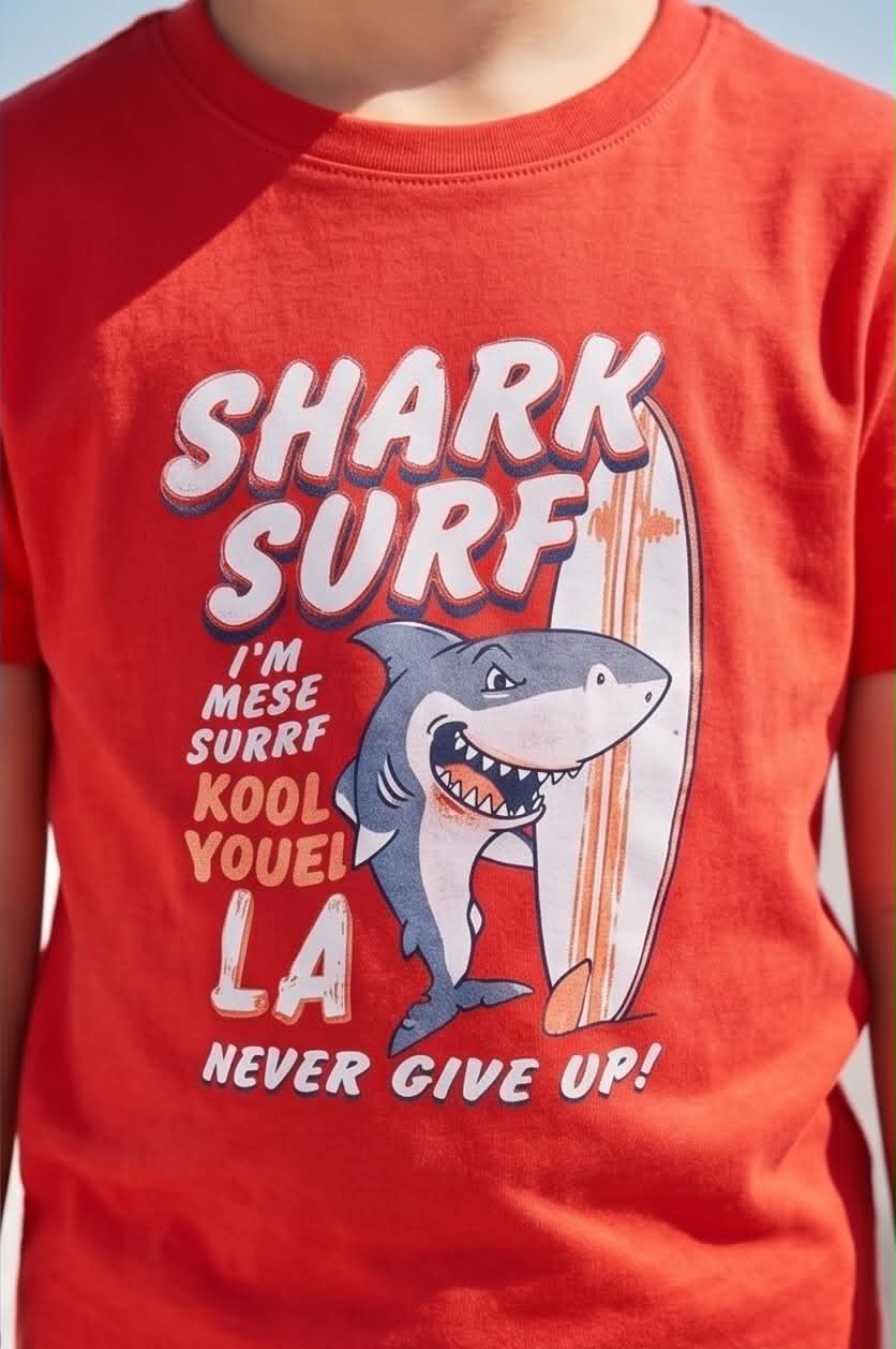 Shark Surf | Παιδικό σετ με κοντομάνικο μπλουζάκι και σορτ