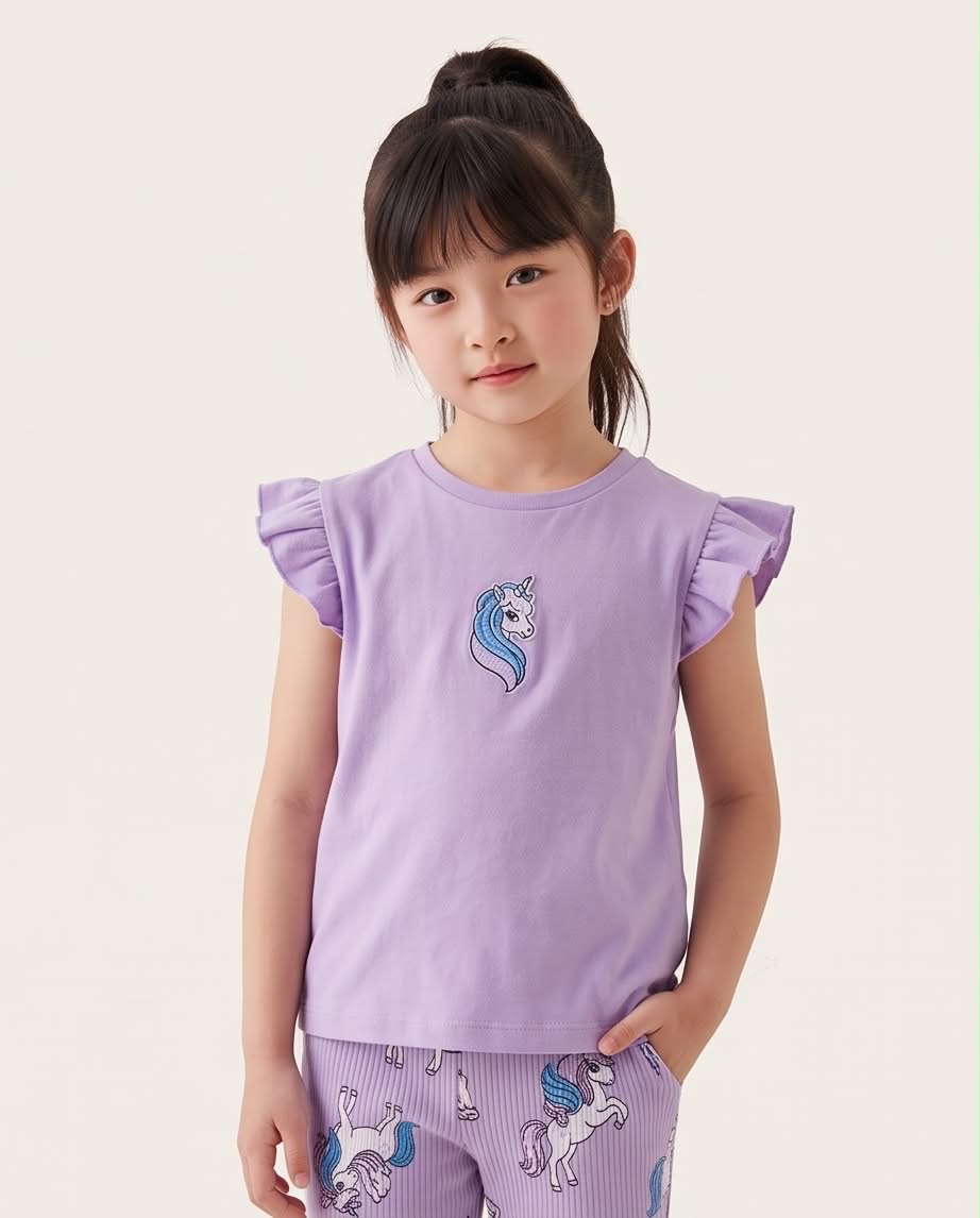 Unicorn girl| Σετ με παντελόνα καμπάνα με μονόκερο