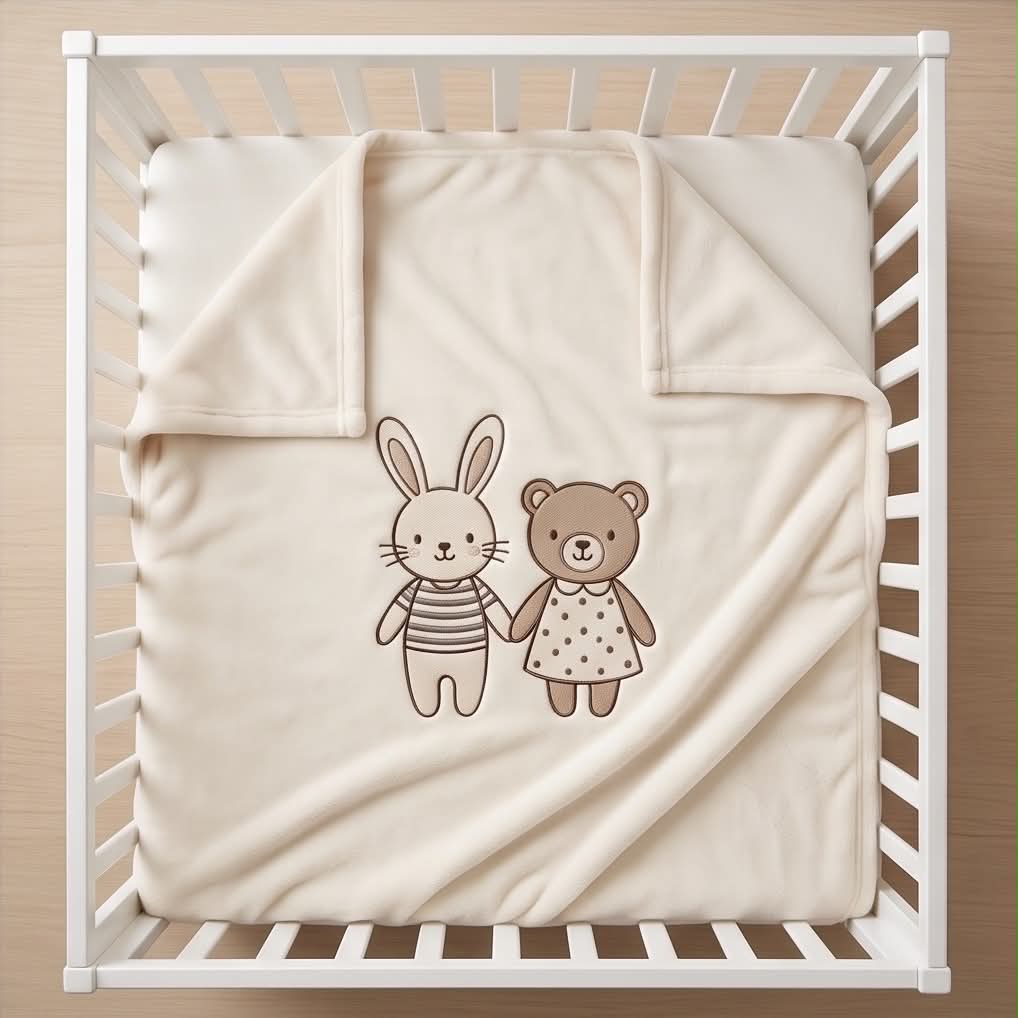 Best Friends | Βρεφική Βελουτέ Κουβέρτα Κούνιας 110×140 cm