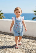 Cherry Denim | Βρεφικό τζιν ολόσωμο σορτς