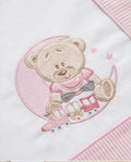 Teddy Train Pink | Βρεφικό Σετ Σεντονιών Κούνιας 3 Τεμαχίων