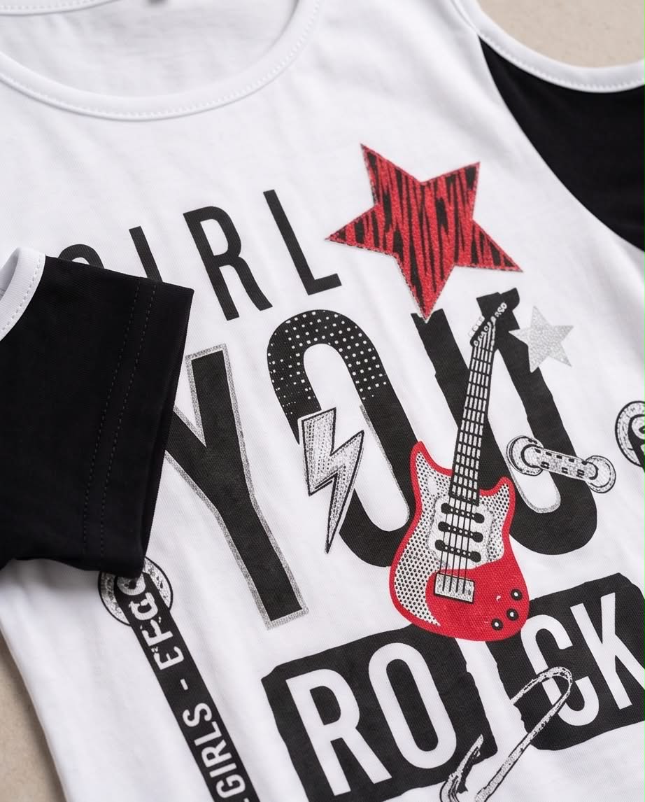 Rock Star Set 🎸⭐| Σετ βερμούδα κολάν & rock μπλουζα