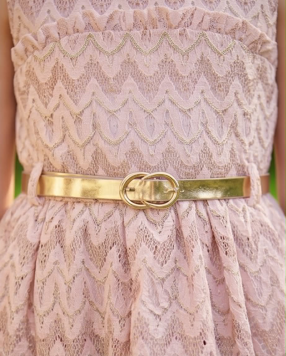 Gold Elegant dress | Επίσημο φόρεμα κορίτσι με χρυσές λεπτομέρειες