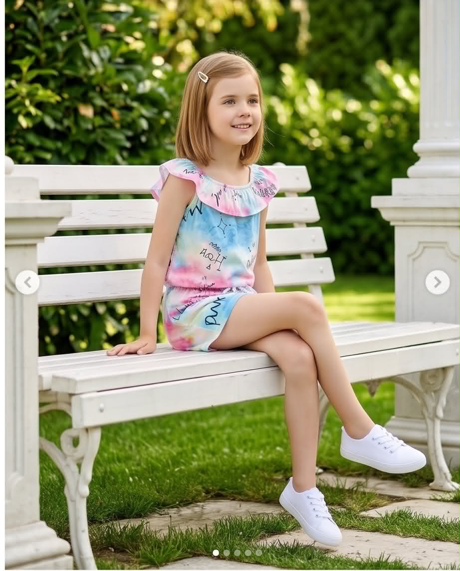 Candy Tie-Dye Playsuit | Ολόσωμο κοριτσιού με βολάν