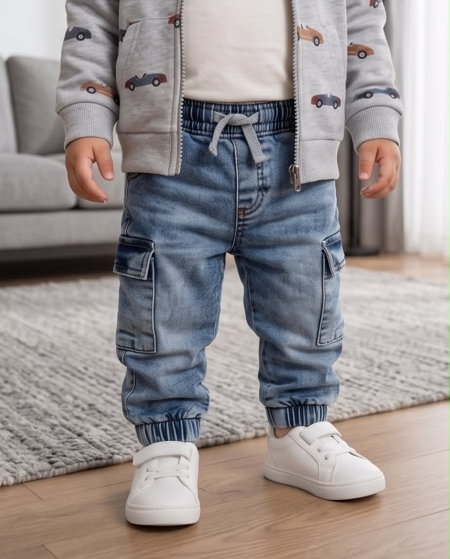 Baby Cars | Βρεφικό σετ με ζακέτα, μπλουζάκι και τζιν παντελόνι