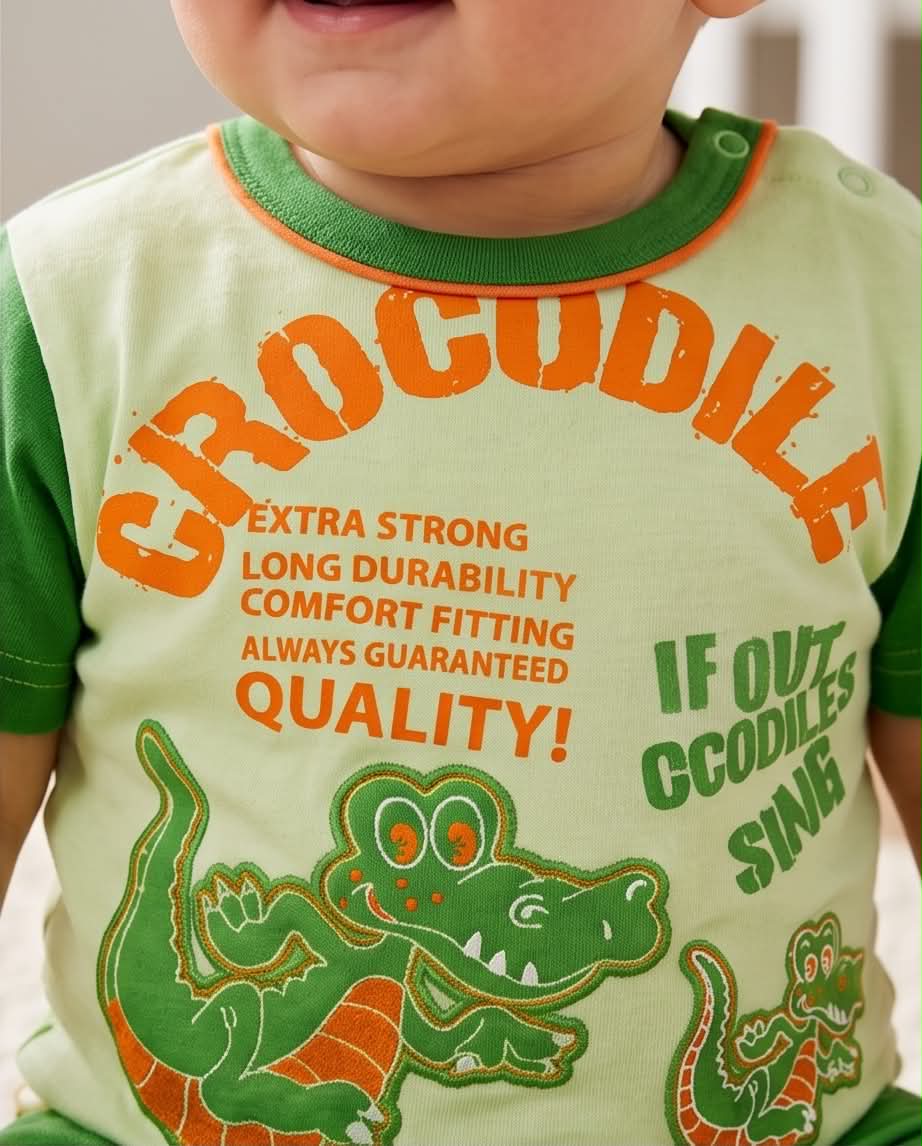 Happy Crocodile | Βρεφική Καλοκαιρινή Πιτζάμα