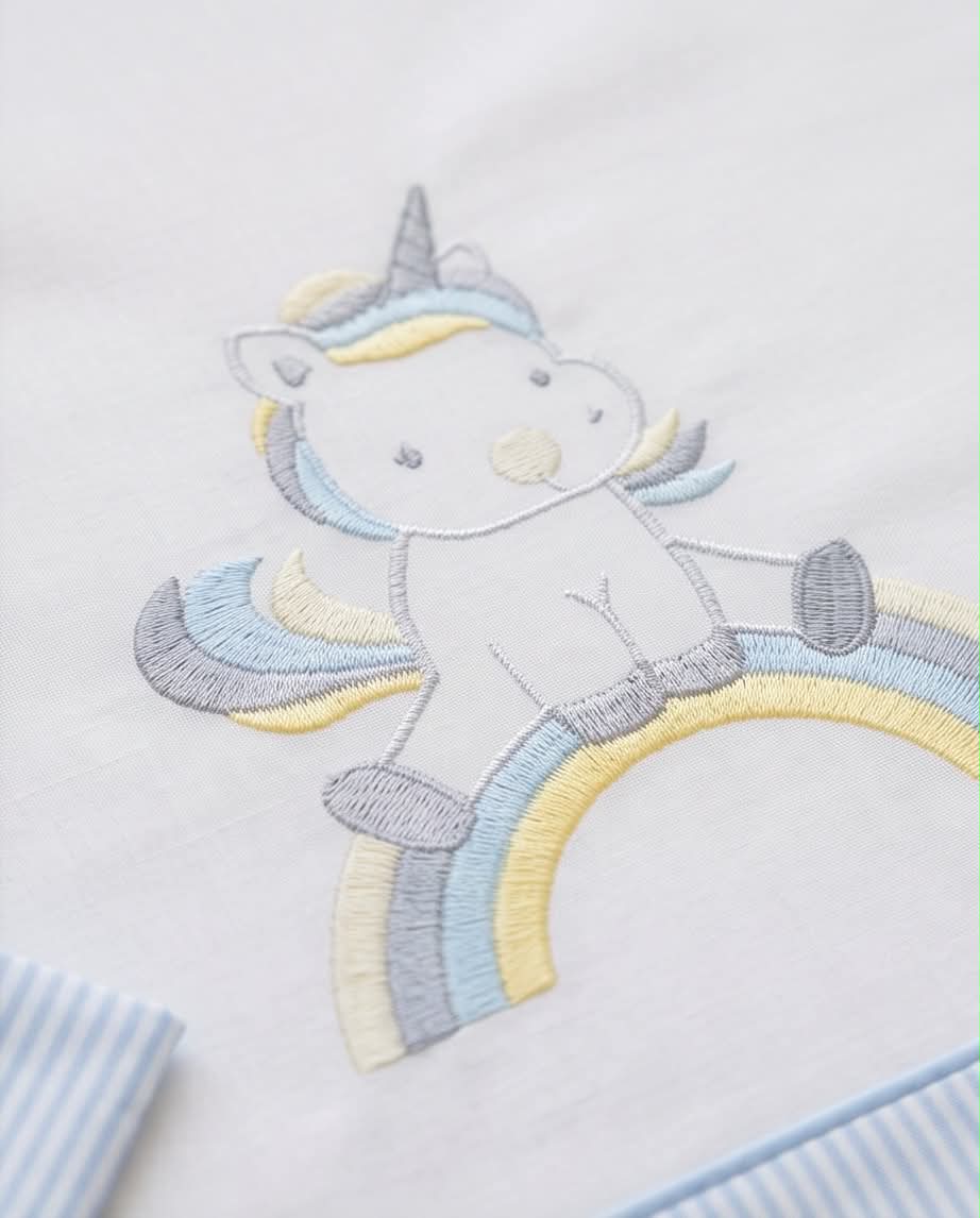 Dream baby Unicorn | Βρεφικό Σετ Σεντονιών Κούνιας 3 Τεμαχίων (Γαλάζιο)
