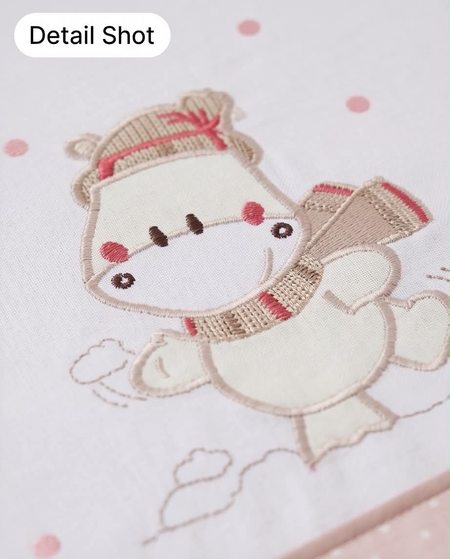Sweet Bunny | Βρεφικό Σετ Σεντονιών Κούνιας 3 Τεμαχίων μπεζ