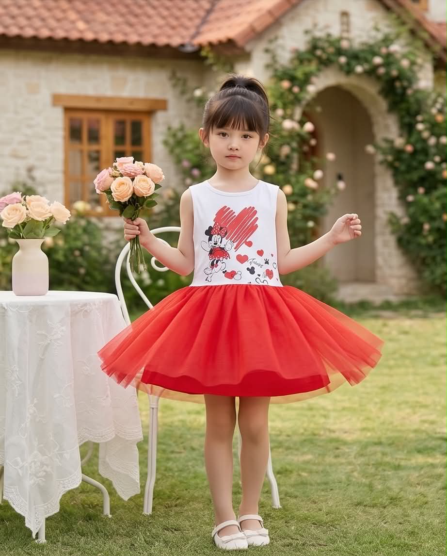 ❤️ Minnie Love Dress | Φόρεμα Minnie Mouse και κόκκινη φούστα από τούλι