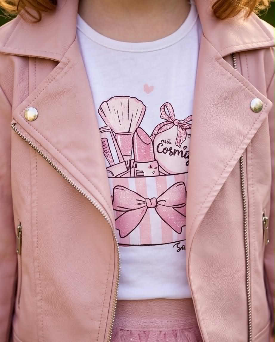Pink Chic | Παιδικό σετ με μπλούζα, φούστα τούλι και jacket