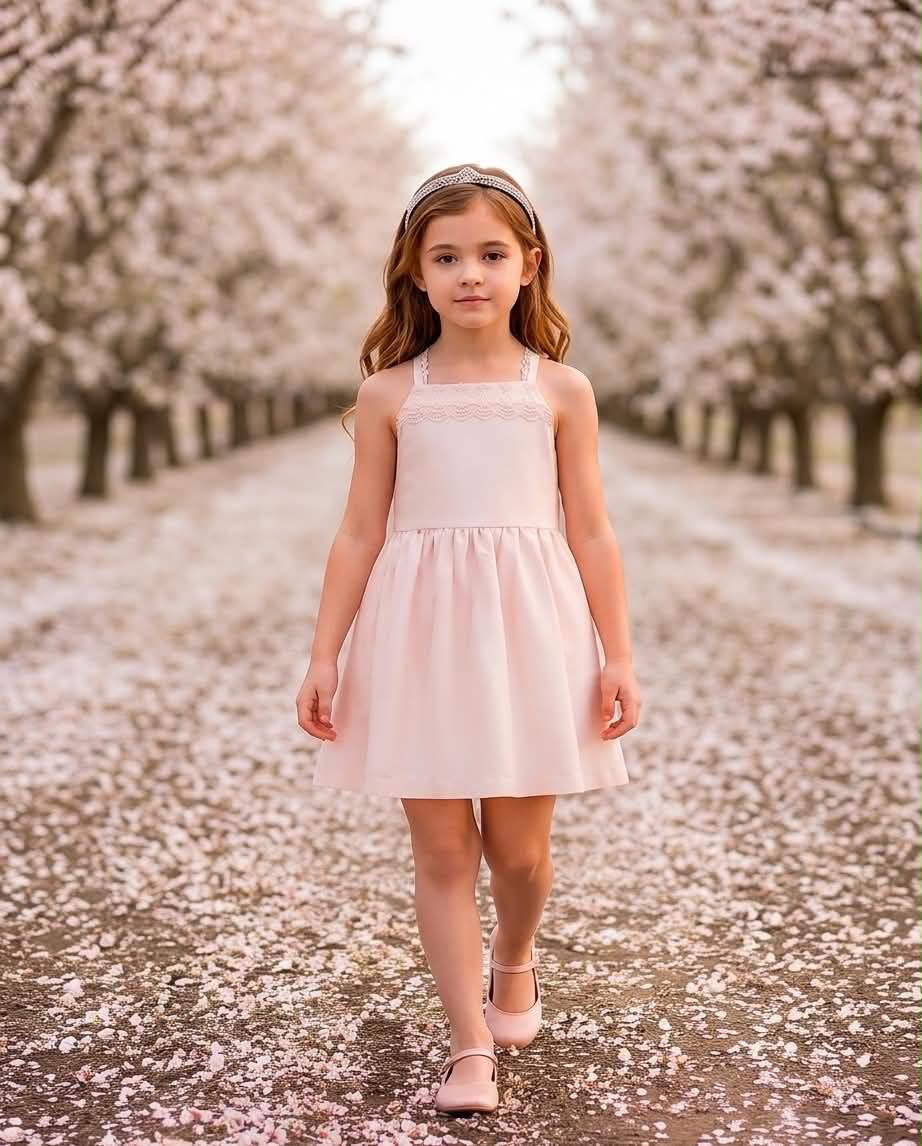 🌸 Golden Lace Dress |Ρομαντικό χρυσό αμάνικο φόρεμα με δαντελένιες λεπτομέρειες
