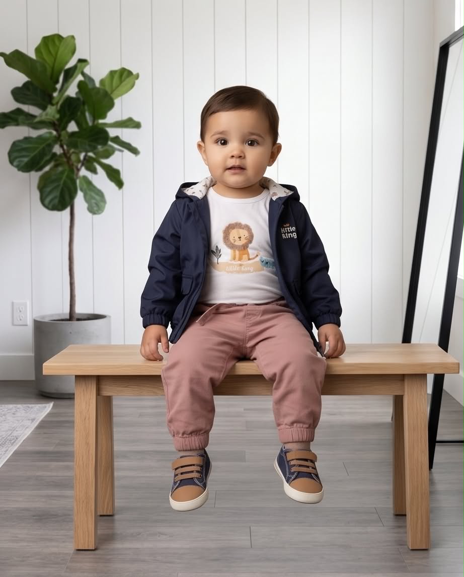 Little King | Βρεφικό σετ με μπουφάν, μπλουζάκι και παντελόνι