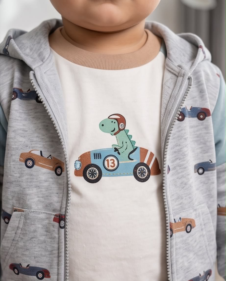 Baby Cars | Βρεφικό σετ με ζακέτα, μπλουζάκι και τζιν παντελόνι