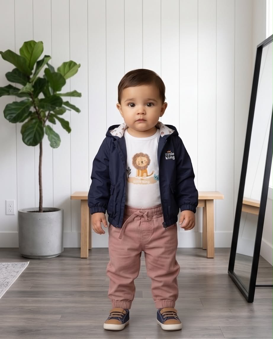 Little King | Βρεφικό σετ με μπουφάν, μπλουζάκι και παντελόνι