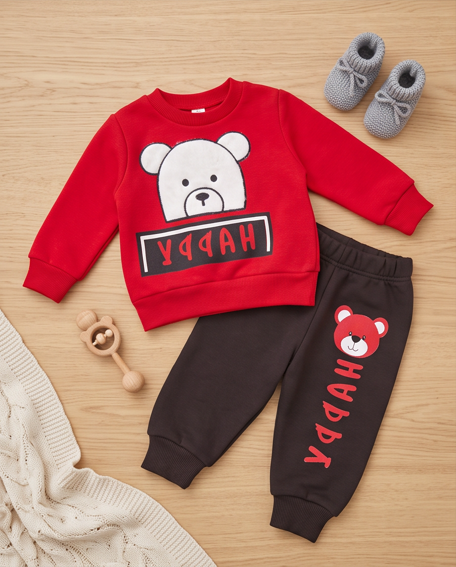 Happy Bear | Βρεφικό Σετ Φόρμας