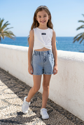 Stella | Σετ Τοπ & Τζιν Σορτς με Στρας