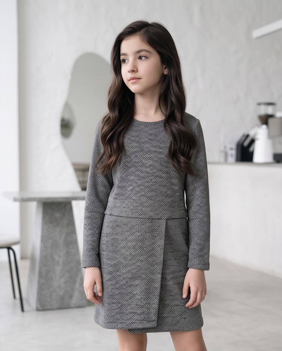 Elegant Grey | Ολόσωμο με Φούστα & Ενσωματωμένο Σορτς