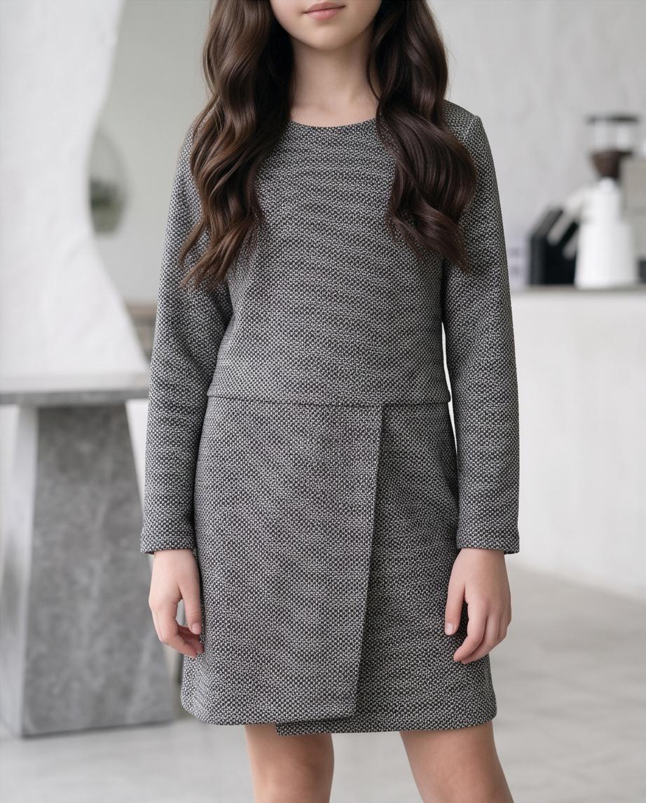 Elegant Grey | Ολόσωμο με Φούστα & Ενσωματωμένο Σορτς