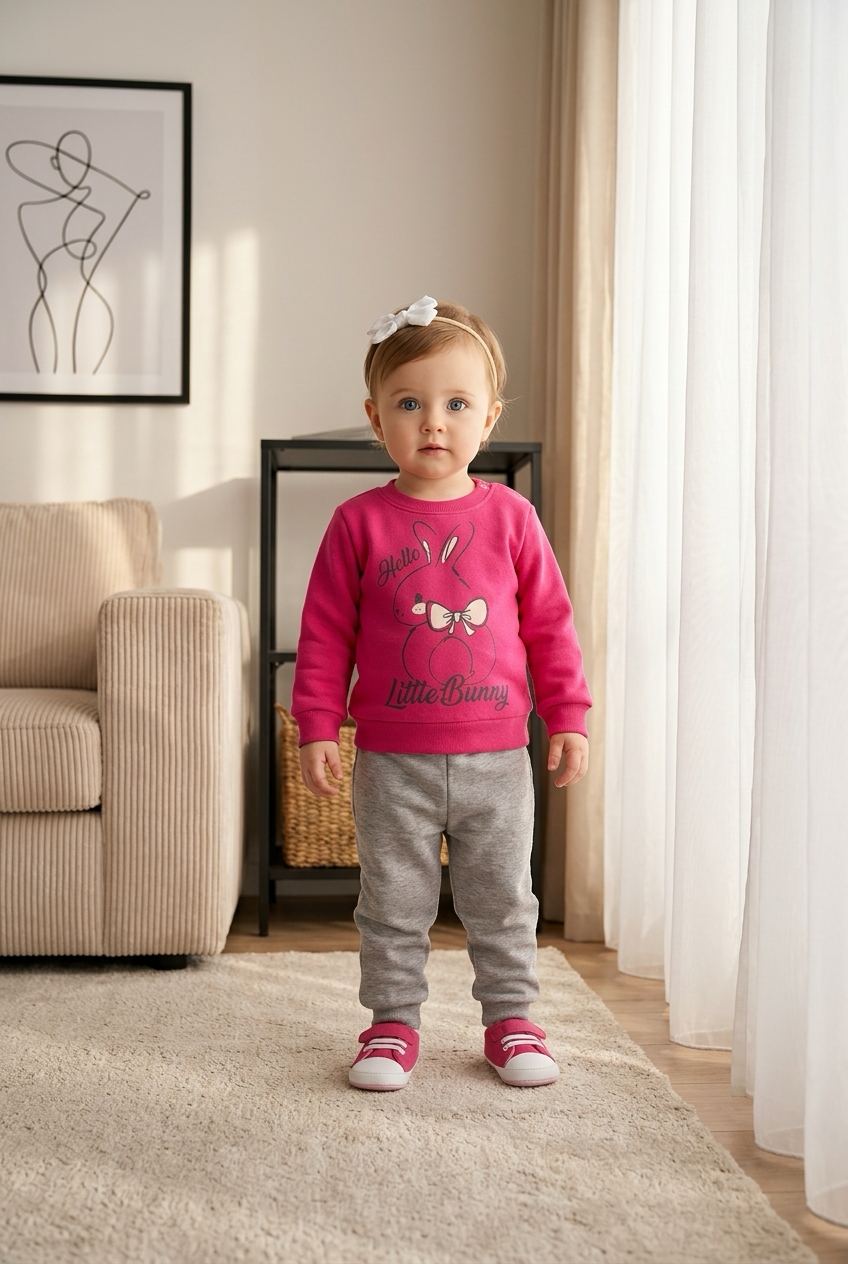 Little Bunny Fuchsia – Βρεφικό Σετ Φόρμας