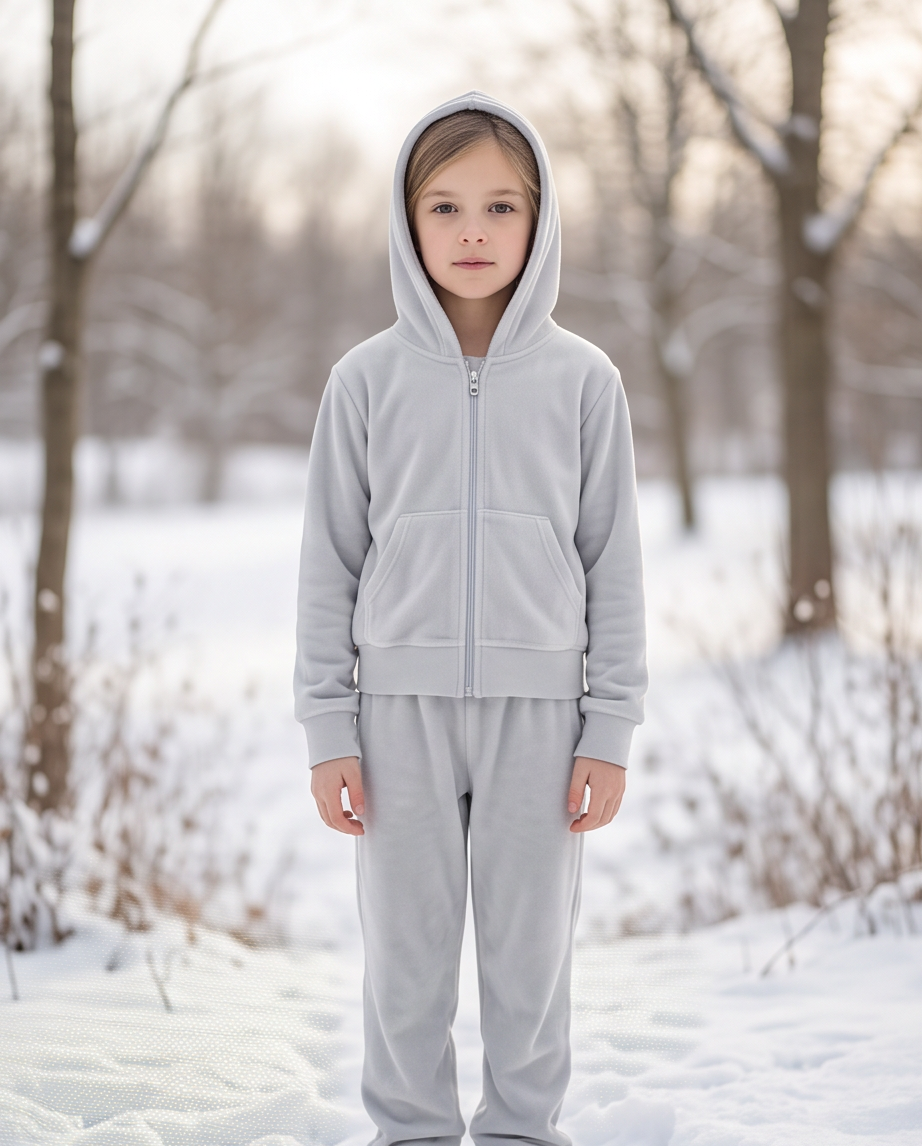 Cozy Grey | Βελουτέ Φόρμα με Ζακέτα