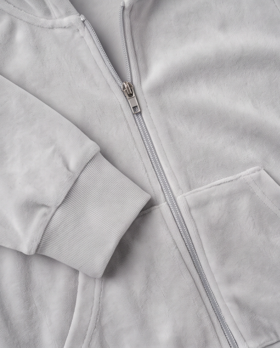 Cozy Grey | Βελουτέ Φόρμα με Ζακέτα