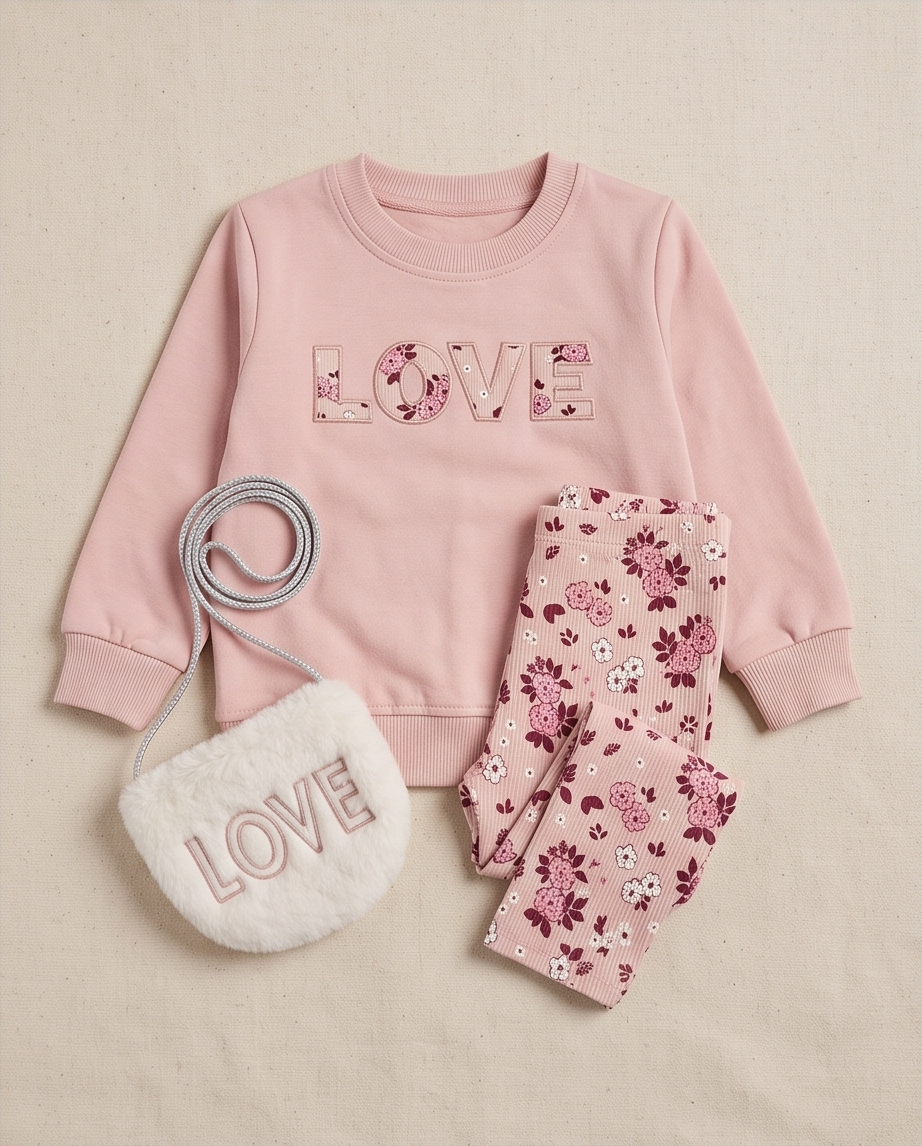 Floral Love | Σετ Μπλούζα, Ριπ Κολάν & Αξεσουάρ