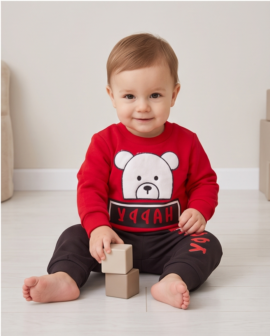 Happy Bear | Βρεφικό Σετ Φόρμας