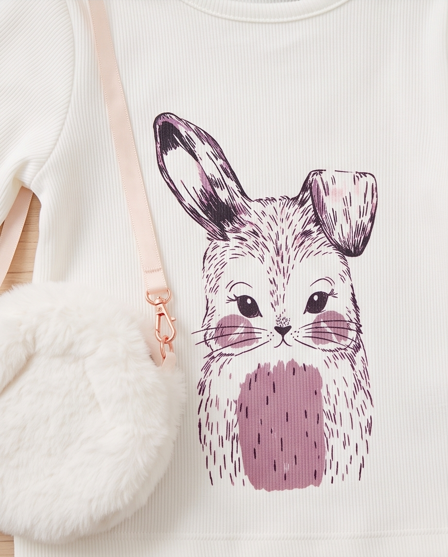Bunny Love | Βρεφικό Κοριτσίστικο Σετ 4 Τεμαχίων με Σακάκι