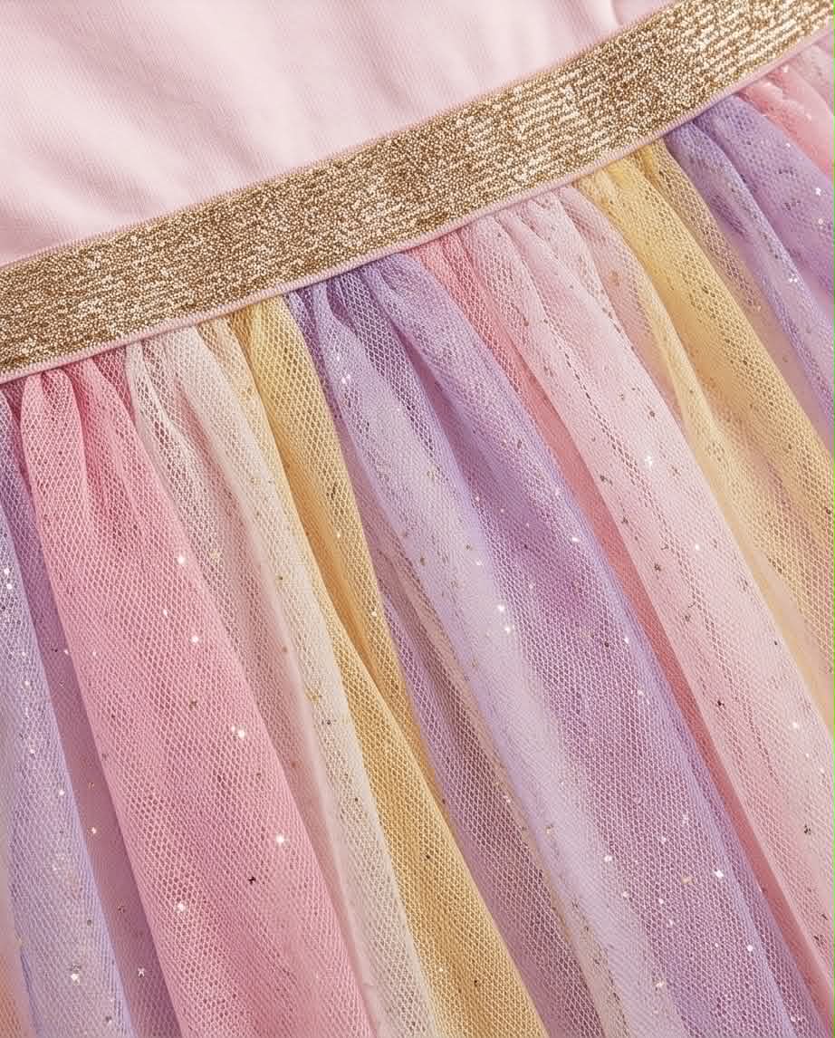 🦄 Dream Unicorn Dress | Παιδικό φόρεμα με σχέδιο μονόκερο και πολύχρωμη τούλινη φούστα.