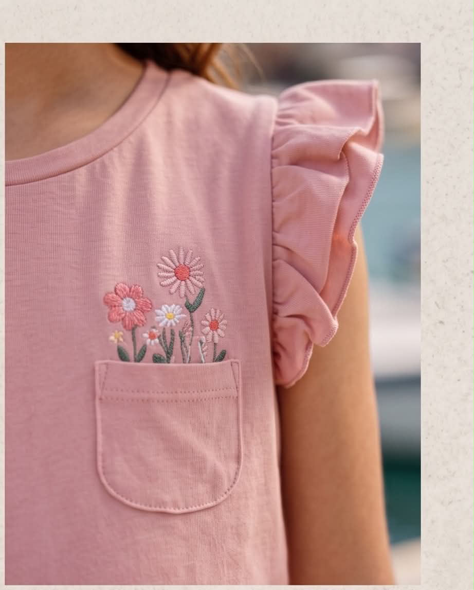 🌸 Rosy Garden Set | Καλοκαιρινό σετ με ροζ μπλούζα και floral κολάν κάπρι