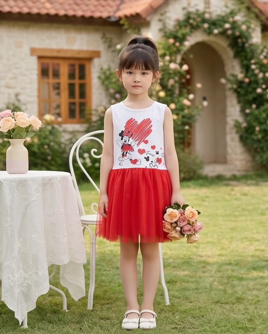 ❤️ Minnie Love Dress | Φόρεμα Minnie Mouse και κόκκινη φούστα από τούλι