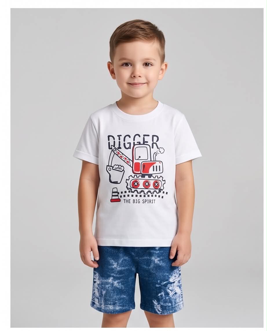 Digger | Παιδικό σετ με κοντομάνικο μπλουζάκι και σορτ