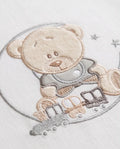 Teddy Train | Βρεφικό Σετ Σεντονιών Κούνιας 3 Τεμαχίων (γκρί)