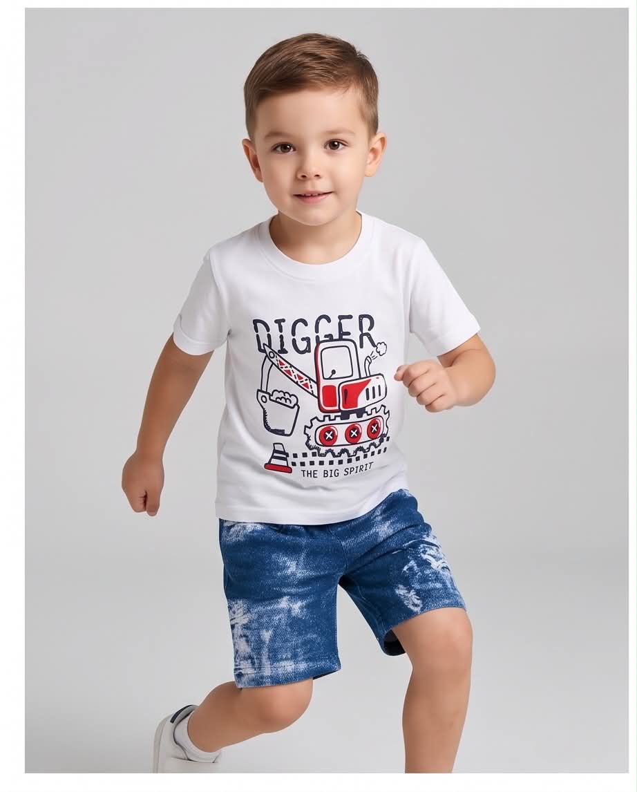Digger | Παιδικό σετ με κοντομάνικο μπλουζάκι και σορτ