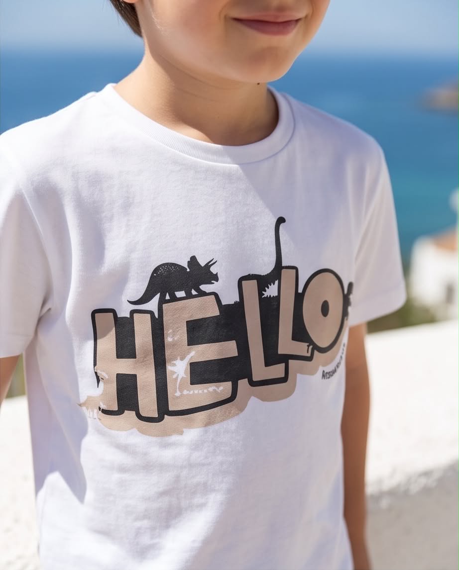 Hello Dino | Παιδικό σετ με κοντομάνικο μπλουζάκι και σορτ
