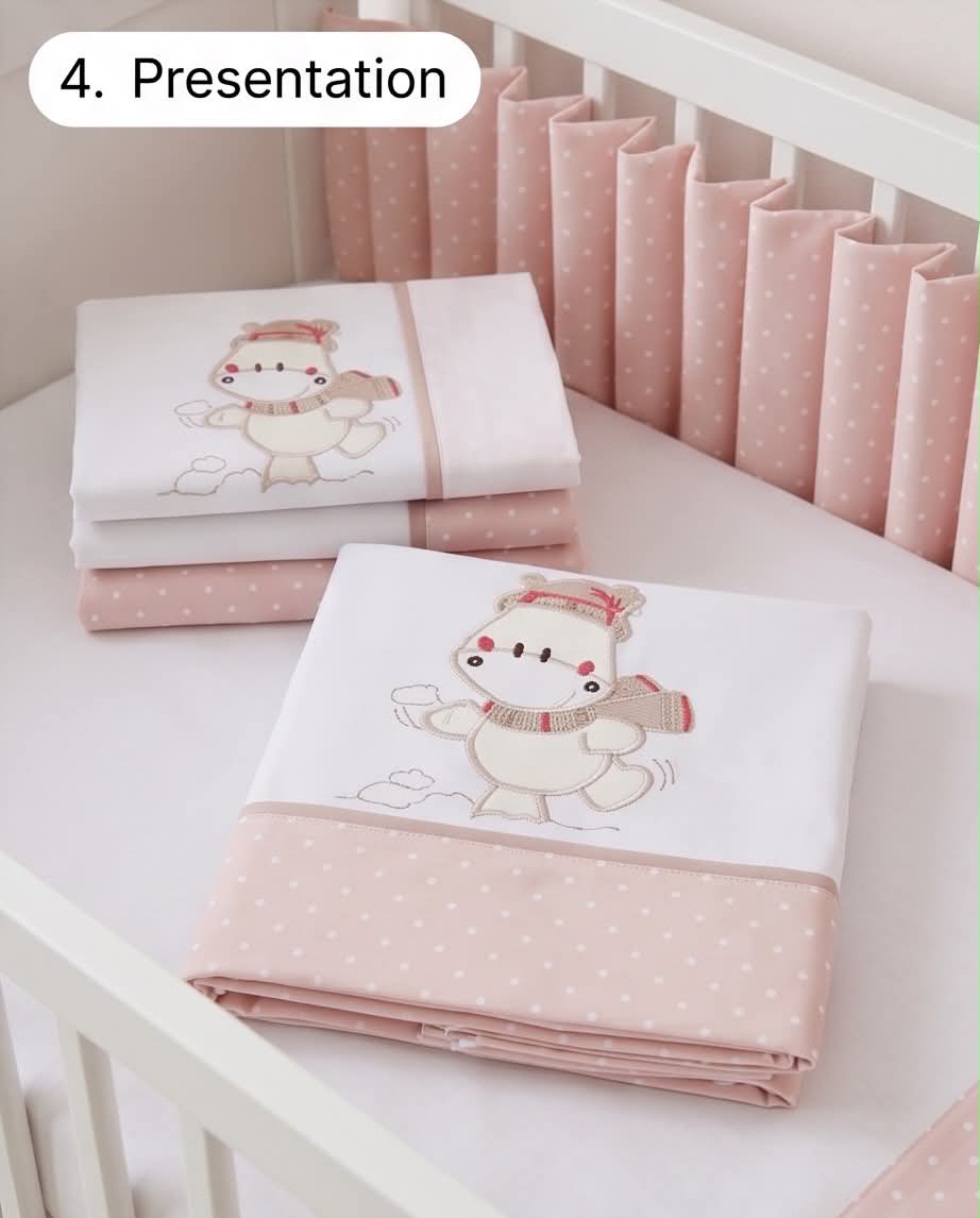Sweet Bunny | Βρεφικό Σετ Σεντονιών Κούνιας 3 Τεμαχίων μπεζ