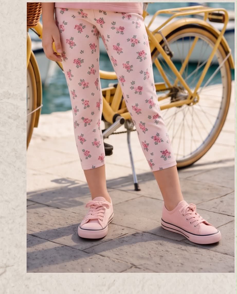 🌸 Rosy Garden Set | Καλοκαιρινό σετ με ροζ μπλούζα και floral κολάν κάπρι