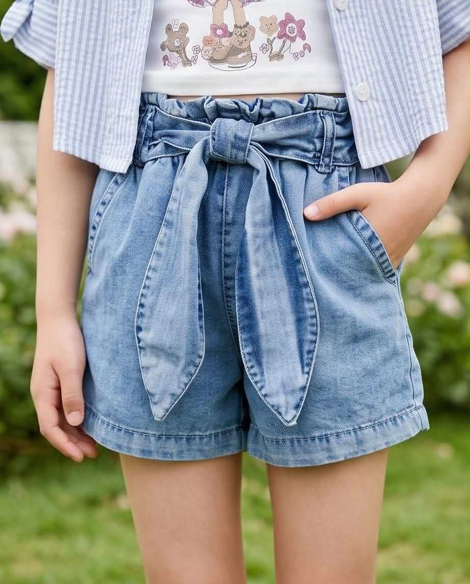 Summer Chic | Κοριτσίστικο σετ με μπλούζα και τζιν σορτ