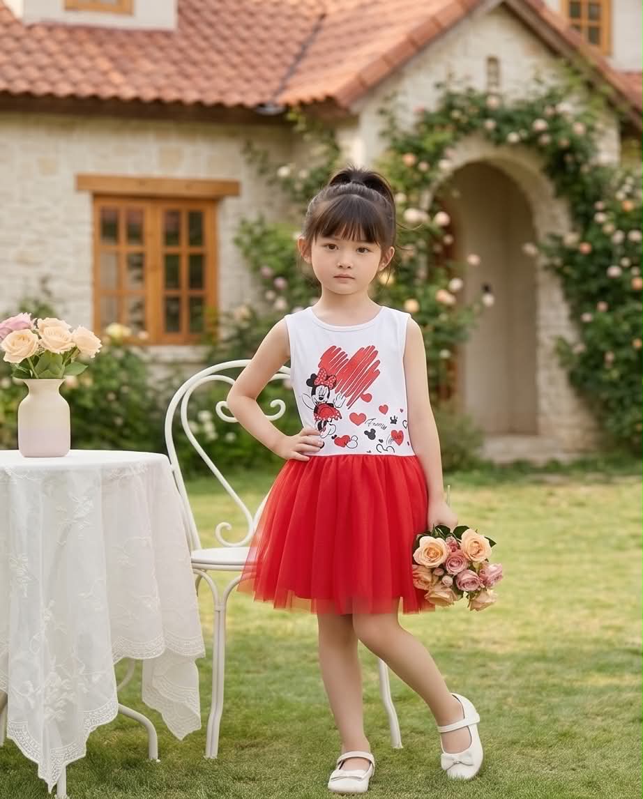 ❤️ Minnie Love Dress | Φόρεμα Minnie Mouse και κόκκινη φούστα από τούλι